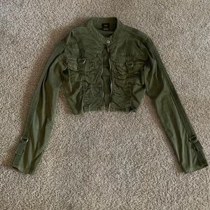 Olive/Army Green Cropped Bolo Jacket